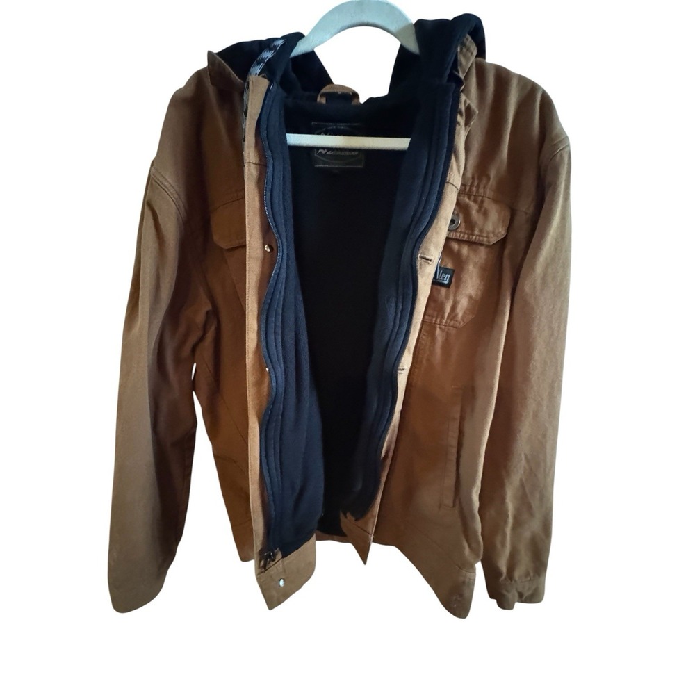 Sullen Art Collective Brown Survivalist Duck Canvas Jacket XL Black Hoodie *Flaw - Picture 2 of 10